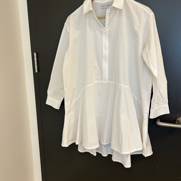 Nice Martin NWOT XS (very oversized) dress shirt dress with slight clear bottom - Picture 3 of 14